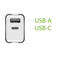 CELET UL certifikat 18W 2-port USB-C zidni punjač za napajanje za ništa telefon - crno
