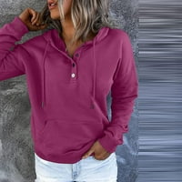 Žensko dugme Donje dukseve dugih rukava Ležerne prilike pulover pulover sa džepovima