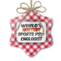 Božićni ukras svjetski najtopliji sportski psiholog Crveni plaid Neonblond