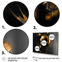 Art DesimanArt crni i zlatni krokus cvjetni dizajn I cvjetni krokus platno umjetničko otisak - ploče