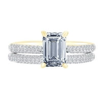 0. Carat Okrugli oblik bijeli prirodni dijamantski polu montiranje vjenčanog prstena 18K čvrsta žuto