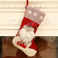 Anna Božićna čarapa za lutke Sock Santa Candy poklon kesice Xmas Tree Viseći dekor