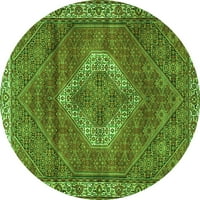Ahgly Company u zatvorenom okruglom medaljonima zelene tradicionalne prostirke područja, 4 'krug