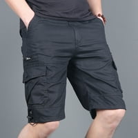 Holloyiver muški radne kratke hlače 9 Radne hlače za muške prenosive telefone kratke hlače Multi pokets Cargo Hratke Comfy pamučne mješavine hlače crna