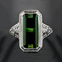 Huachen vjenčanik u titanijumskim prstenom vjenčani prsten za angažman prsten zeleno 8