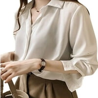 Ženska majica šifona s majicom labavo Ležerne prilike bluza OL Top Plus Size
