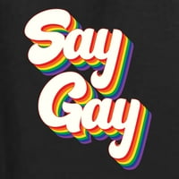 Recite gay retro vintage dugina LGBT ponos unise point grafički duks, crni, mali