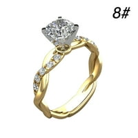 Keusn princeza 18k ruža zlatni dijamantni prsten Vječni vjenčani prsten