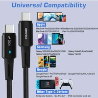 Urban USB C do USB C kabel 3,3ft 100W, USB 2. TIP CUPLING kabel Brzi naboj za POCO F GT, iPad Pro, iPad