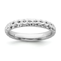 Čvrsta srebrna srebrna prstena za slaganje večnosti 10