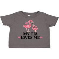 Inktastic moj tia voli mi nećakiju flamingo poklon majicu Toddler Girl Majica