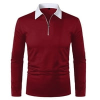Muška majica Casual Soild patentni zatvarač Okrenite bluzu ovratniku Dugih rukava modna majica za muškarce
