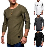 Majica s dugim rukavima Slim Fit mišićna bluza Activeweb pulover vrhove tee crna 2xl