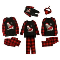 Tawop Onesie Pijamas za žene Božićne tiskane bluze, vrhovi + hlače Porodična podudaranje pidžama postavljena