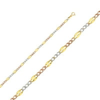 14k tri boje italijansko zlato DC okrivljeno ogrlica sa figarom lancem