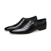 Bellella Muške haljine cipele Pointsy Toe Flats Poslovni natičnici Lagani Formalni zabava za cipele Black crna 5,5