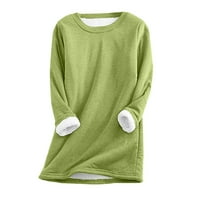 Ženska dukserica labavi puloveri Puno vrhovi košulje s dugim rukavima Crew vrat vježbaju Ležerne prilike opuštene teen djevojke odjeća trendi zelena m