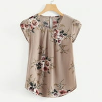 Olyvenn ženski trendi plutani tunik bluze ušteda udobna slamena fit cvijeća casual bluza Vintage odjeća
