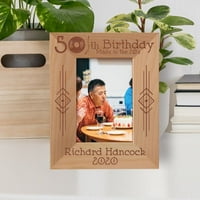50. rođendan napravljen u 70-ima personalizirani drveni okvir 1 2 5 smeđi