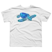 Vodeokolor morska kornjača - Blues Boys White Graphic Tee - Dizajn od strane ljudi s