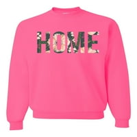 Divlji bobby, kućni cvjetni print pop kultura Unise Crewneck Grafički duks, Neon Pink, Medium