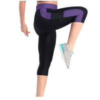 Žene Capri nogajući Slim Workout Yoga Hlače sa džepovima visoki struk Stretch Seven bood pantalona