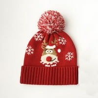 Zhaomeidaxi za odrasle Božić X-mas Santa Holiday Fashion Winter Beanie Hat sa pompom unise snježnom pahuljicom