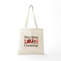 Cafepress - mama voli torbu za kukičarstvo - prirodna platna torba, torba za trbuhe