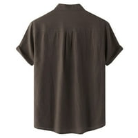 Haljine za muškarce Muškarci Ležerne košulje Top Solid Top Labava majica Kratki rukav COLLAR tipka Dugme Top majica Brown