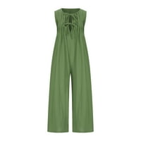 Aoksee Womens Tumpsuits Rompers, modne hlače pamučne posteljine kombinezone široke noge vrećaste rompers skakači za posao, zabava, povremeni, primorski, zeleni
