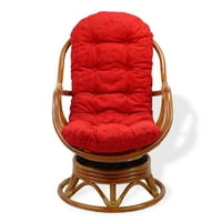 Set bali Lounge okretne stolice za ljuljanje sa burgundy jastukom i pelangi okruglim kafe stolom Prirodni rattanski pleteni ručno rađeni, kolonijalni