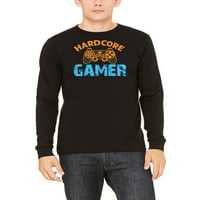 Muški hardcore gamer f crna majica s dugim rukavima x-velika