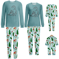 Podudaranje obiteljske božićne pidžame Postavlja crtani monstrumske veličine za ispis za odrasle-djecu-baby-ljubimac i hlače bodysuits pidžama