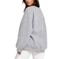 Prevelika dukserica za žene casual crewneck pulover dugih rukava
