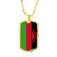 Ogrlica za zastavu Malavi od nehrđajućeg čelika ili 18K zlatni pas 24 lanac