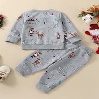MA & Baby Toddler Baby Boys Božićni outfit s dugim rukavima crtani pulover Duksev za odmor