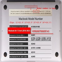 Kaishek Hard Shell futrola Kompatibilan je samo pušteni MacBook Air 13 s mrežnom ekranom USB tipa C model: A1932 A2179 A QLXL0377