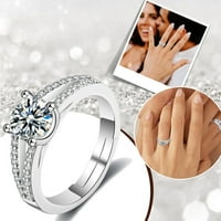 Hanxiulin prsten za vjenčani prsten podesivi prsten srebrni ton žene djevojke ljubavne poklone