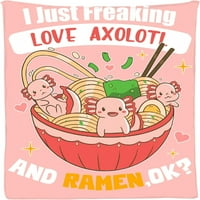 Nosbei I samo Freaking Love Axolotl i Ramen Lagani Flannel Fleece pokrivač pokrivača za pranje za pranje