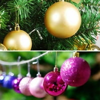 Ukrasi za božićne kuglice za Xmas stablo, plastične pukotine otporne na balama i blistaju božićne zabave