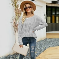 Zrbywb prevelika džemper za korejske dame, žene pleteni džemper čvrsta boja šuplje pulover čipke linijski