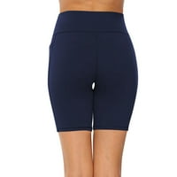 Oblikovne joge hlače visoki struk kratki trbuh kontrola obuka trčanje plus veličine tijela tijela za žene plavi xl