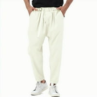 Hwmodou muške hlače Čvrsto boje visoki struk ravno noga slim fit Business Modni Ležerni ravni prednji