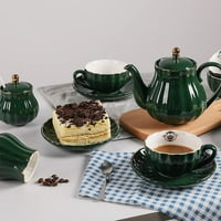 Porculansko čaj serije Britanska kraljevska serija, šolje i tanjur sa čajnim čajnim kašičicama od šećerne