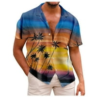 Tobchonp Havajska majica muške košulje za odmor casual tee vrhovi kratkih rukava Harajuku Coconut Tree