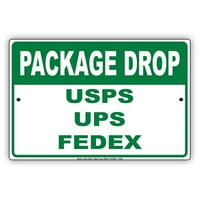 Paket pad kurira UPS Fedde Učitavanje obavijesti o pristaništu Aluminijski metalni znak 8x12
