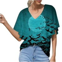 Žene Ljeto Trendy Ležerne prilike Slatka grafička majica V izrez Labavi majica kratkih rukava TOP bluza