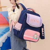 Školski ruksak za djevojke dječake velikih kapaciteta školska torba sa glavnim odjeljkom za knjige olovkom bo boca plava i svijetla ružičasta