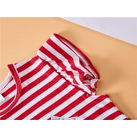 Inevenn Toddler Baby Girls 4. jula Outfits Striped Thirts Pocket Džepne kratke hlače Ljetna odjeća