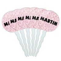 Martin Cupcake Picks Toppers - set - ružičaste mrlje